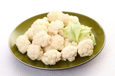 plate full of cauliflower ready to cook clipart