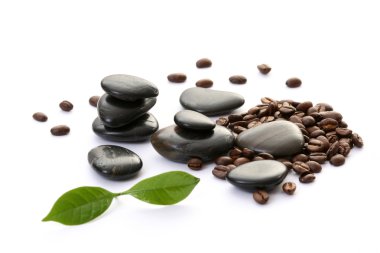 stack of pebbles and coffee beans - beauty treatment clipart