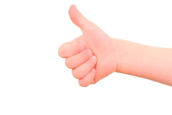 Contagem Mãos Dedo Mão Criança Isolado Branco — Fotografia de Stock