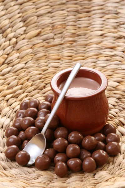 Choklad grädde - dessert — Stockfoto
