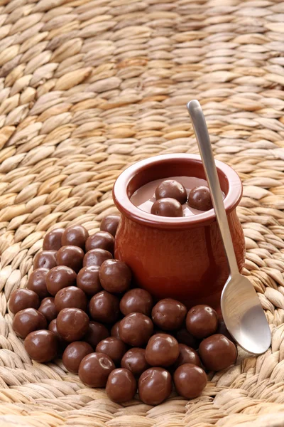 Глазур Шоколадного Крему Смачний Десерт — стокове фото