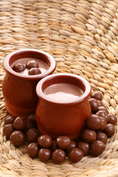 Σοκολάτα κρέμα - επιδόρπιο — Φωτογραφία Αρχείου