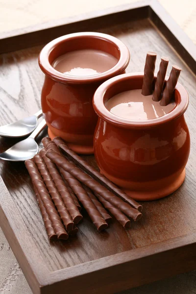 Шоколадний крем - десерт — стокове фото