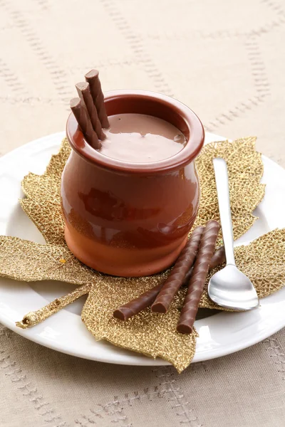 Creme de chocolate - sobremesa — Fotografia de Stock