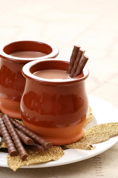 Csokoládé krém - desszert — Stock Fotó