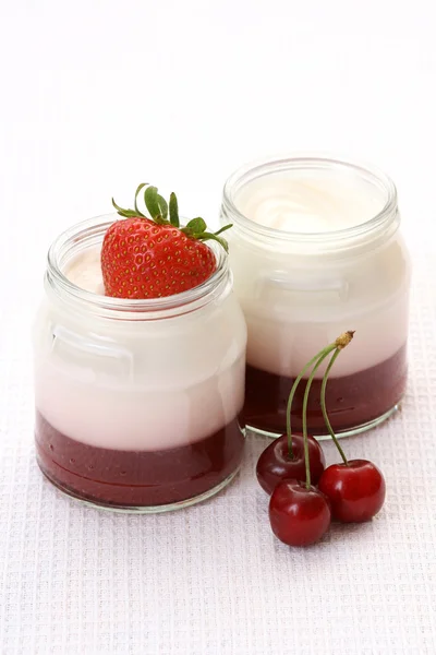 Fruchtiger Joghurt — Stockfoto