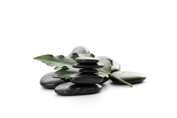 Stack Pebbles Isolated White Wellbeing — Stock Photo, Image