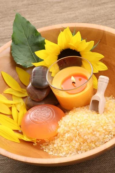 Bath Salt Glycerine Soap Beauty Treatment — Stock Photo, Image
