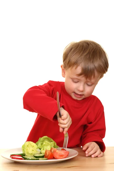 男孩和蔬菜 — 图库照片