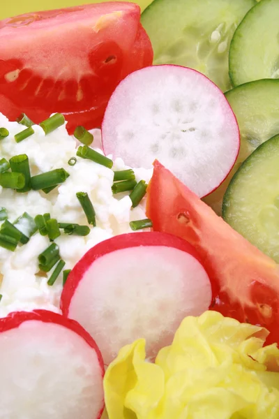 Close Ups Plate Vitamins Light Breakfast — 스톡 사진