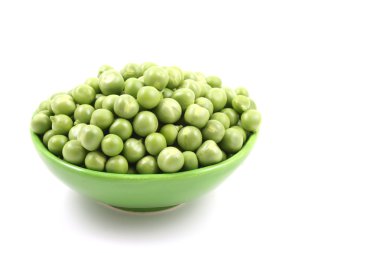 bowl of sweet peas isolated on white clipart