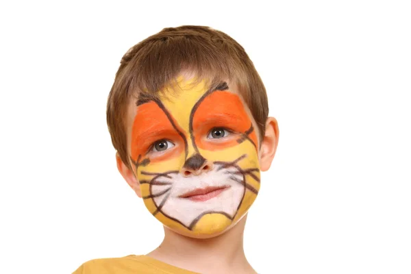 Boy with painted face — Stock Photo, Image