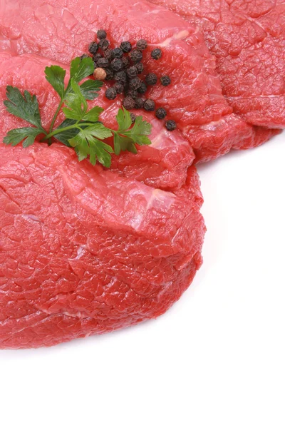 Carne Fresca Pronta Para Cozinhar Isolada Branco — Fotografia de Stock