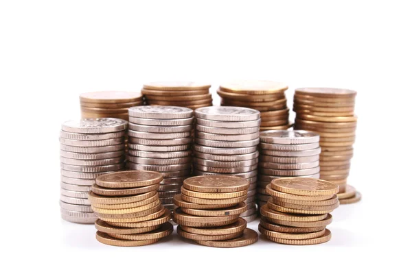 Stack Coins Isolated White — Stock Photo, Image
