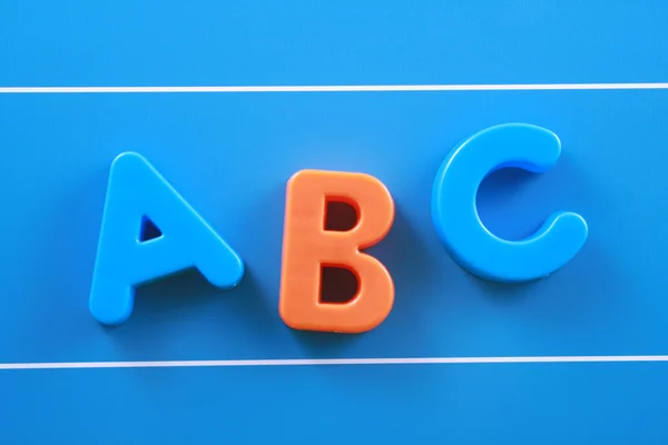 Colorful Letters Blue Board Close Ups — Stock Photo, Image