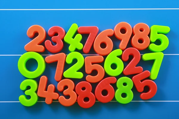 Close Ups Colorful Number Blue Board Education — Stock Photo, Image