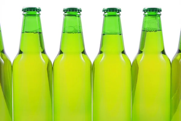 Four Bottles Beer Isolated White — Stock Photo, Image