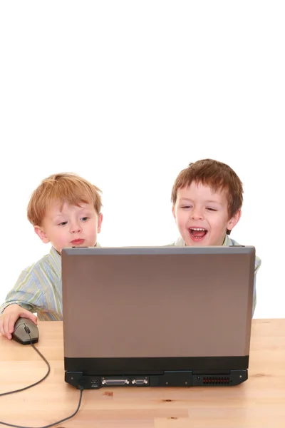 Szalony komputer chłopiec — Zdjęcie stockowe