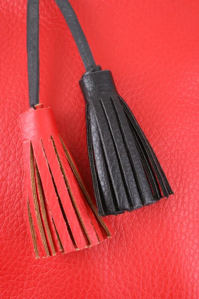 stock image close-ups of red handbag decoration - leather