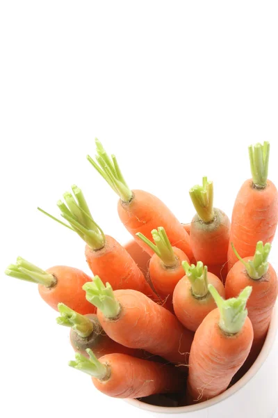 Paljon Tuoreita Porkkanoita Eristetty Valkoinen — kuvapankkivalokuva