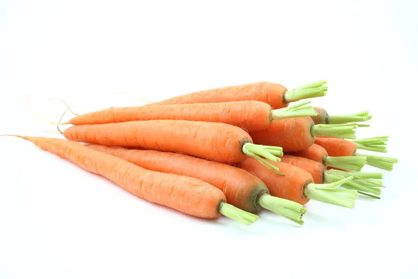 Close Ups Fresh Carrots Isolated White — Stock Photo, Image