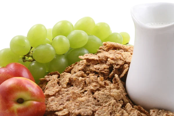 健康零食 桩的谷物和水果牛奶壶 — 图库照片