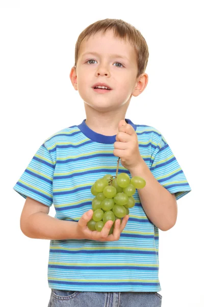 Chłopiec i winogron — Zdjęcie stockowe
