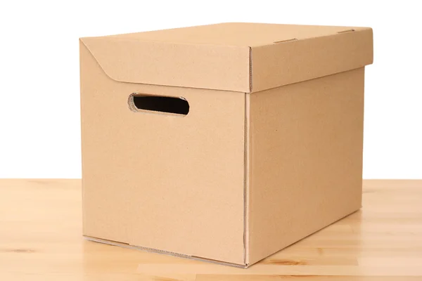 Коробка Підлозі Ізольована Білому — стокове фото