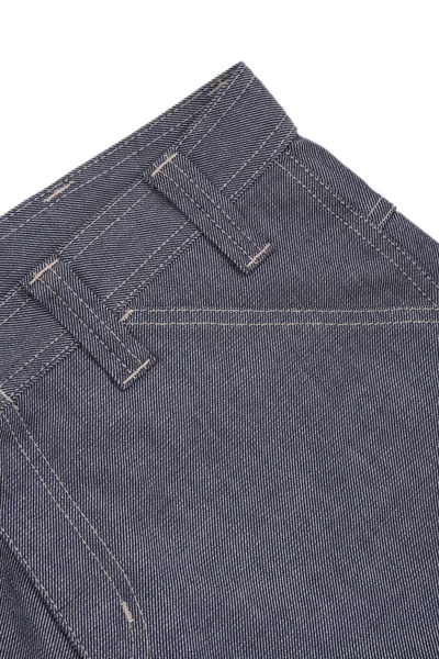 Close Ups Jeans Azuis Isolados Branco — Fotografia de Stock