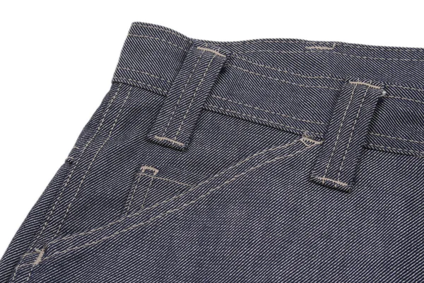 Close Ups Blue Jeans Isolated White — Stock Photo, Image