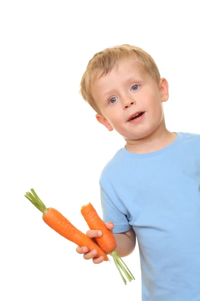 Enfant et carotte — Photo
