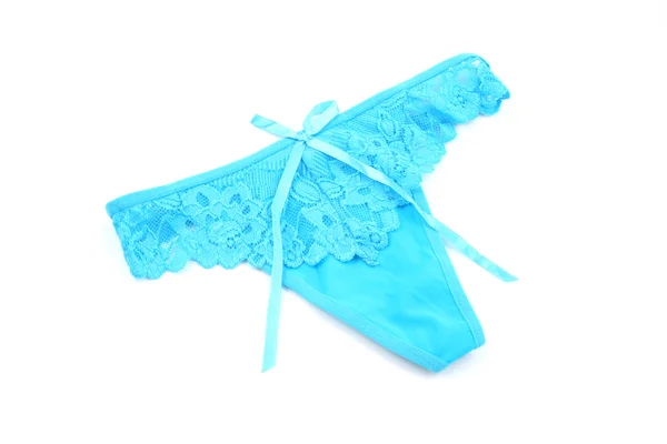Blaue Und Sexy Unterwäsche Isoliert Auf Weiß — Stockfoto