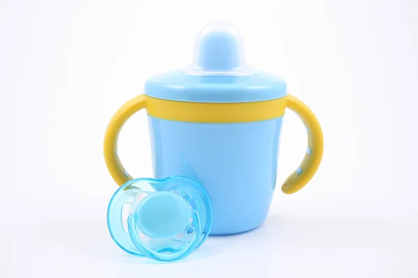 Blue Baby Cup Pacifier — Stock Photo, Image