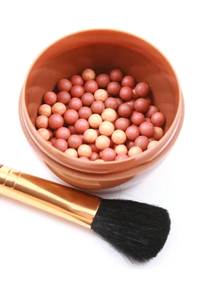Beauty Treatment Box Bronzing Pearls Isolated White Royalty Free Stock Images