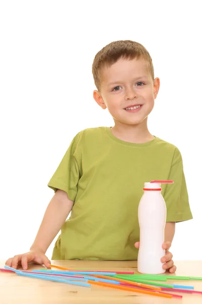 Drinken melk/jogurt — Stockfoto