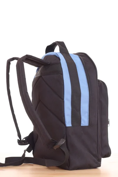 Blue Backpack Isolated White Back School — Stock Photo, Image