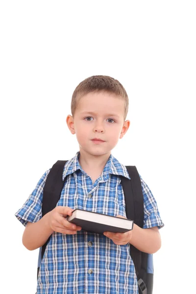 Years Old Boy Ready School Isolated White — Stock Photo, Image