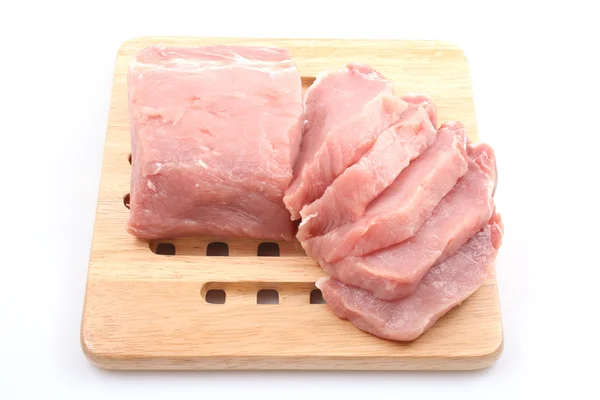 Boneless Pork Loin Board Isolated White — Stock Photo, Image