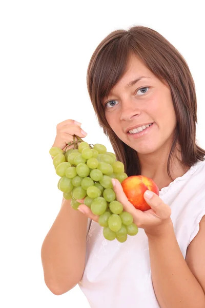 Woman and fruits — Stock Photo, Image