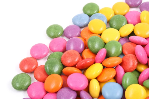 Pile Bonbons Colorés Isolés Sur Blanc — Photo