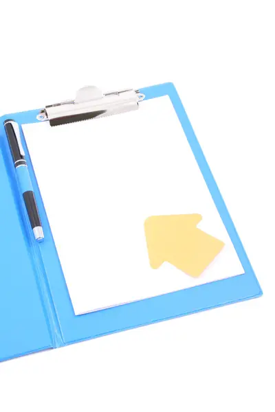 Clipboard with a pen — Stock Photo, Image
