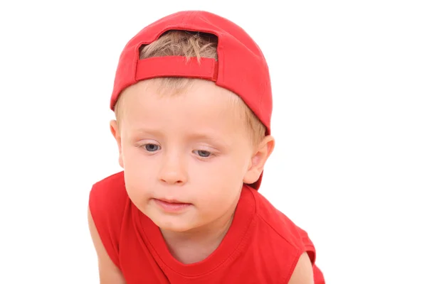 Portrait Three Years Old Boy Isolated White — Stock Photo, Image