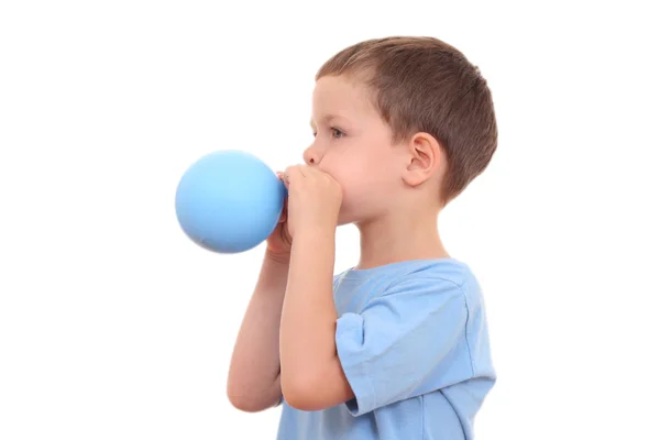 Blowing up balloon — Stock Photo, Image