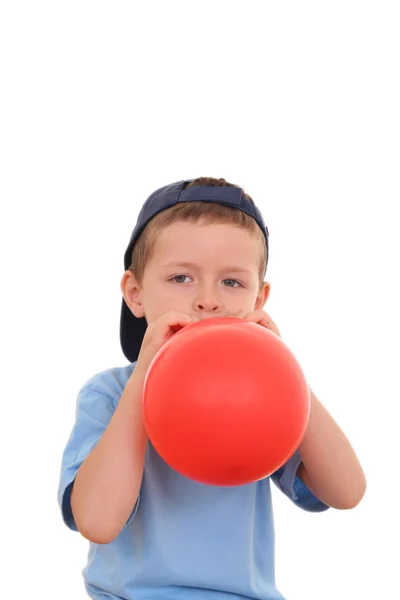 Blowing up balloon — Stock Photo, Image