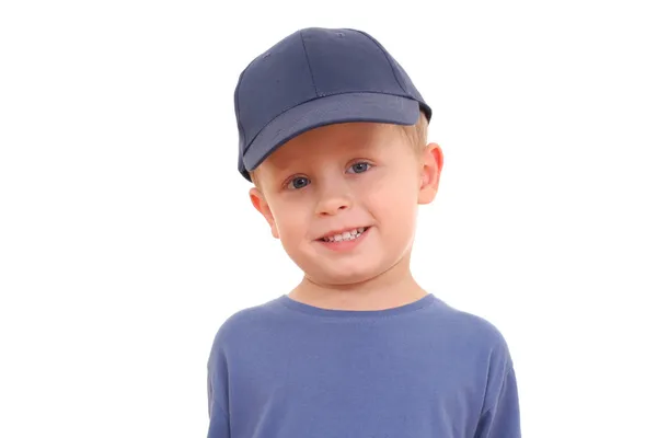 Retrato Menino Três Anos Isolado Branco — Fotografia de Stock