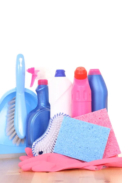Todo Que Necesita Para Limpiar Casa Aislado Blanco —  Fotos de Stock