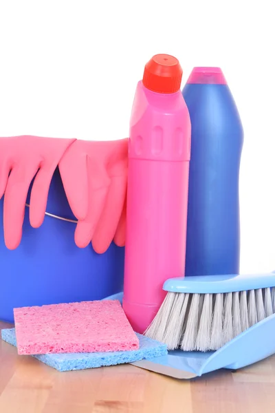 Todo Que Necesita Para Limpiar Casa Aislado Blanco —  Fotos de Stock