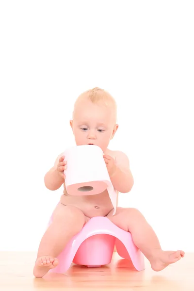 Bambino sul vasino — Foto Stock
