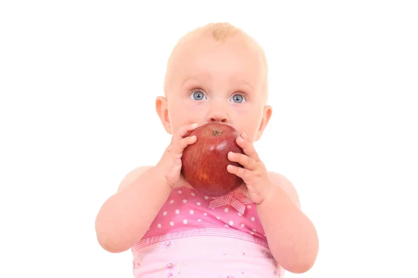 Dziecko i jabłko — Zdjęcie stockowe