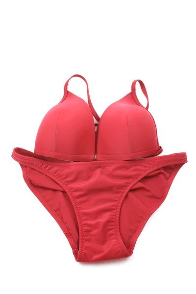 Roter Bikini Isoliert Auf Weißem Grund — Stockfoto
